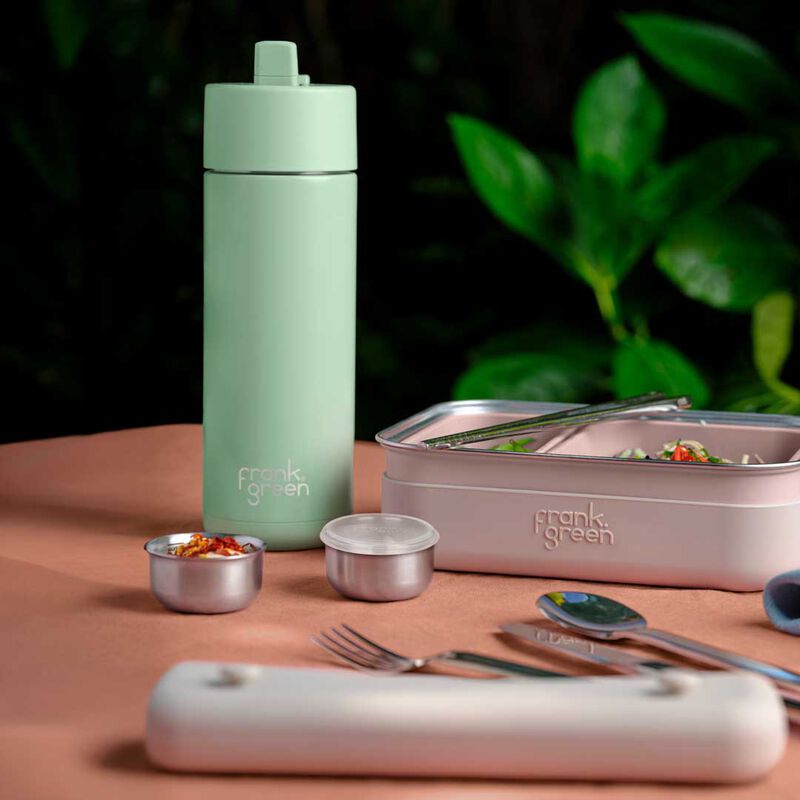 frank green 20oz Reusable Bottle with Flip Straw Lid Mint Gelato image number 1